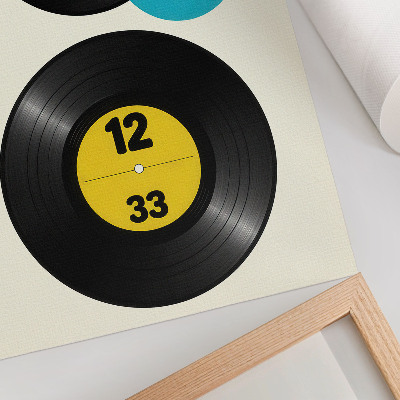 Affisch Moderna vinylskivor gul turkos