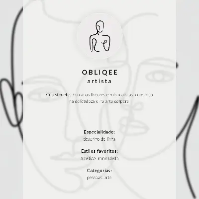 Poster modern skiss med minimalistisk ansiktskontur