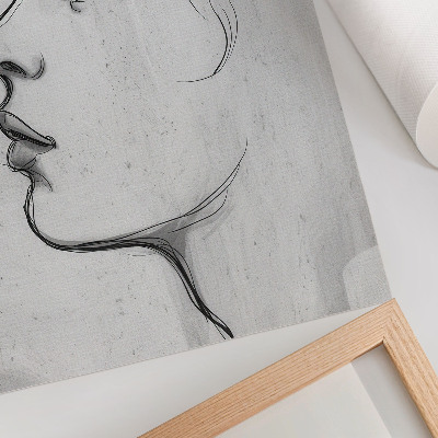 Poster Minimalistisk ansiktskontur modern skiss