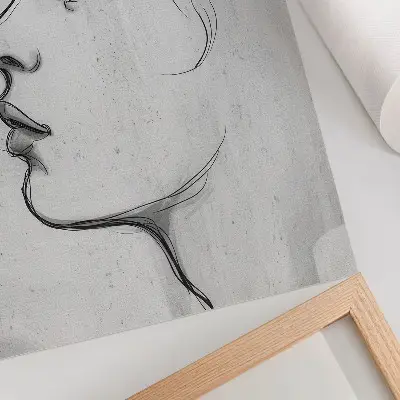 Poster modern skiss med minimalistisk ansiktskontur