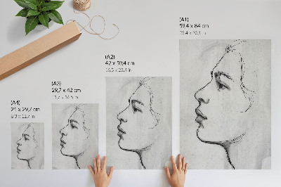 Poster Minimalistisk ansiktskontur modern skiss