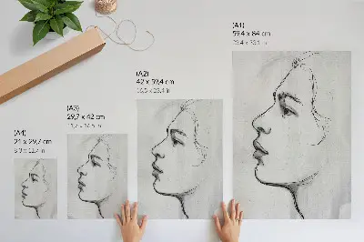 Poster modern skiss med minimalistisk ansiktskontur