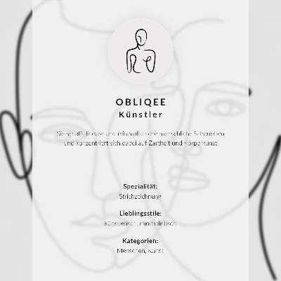 Poster Minimalistisk ansiktskontur modern skiss
