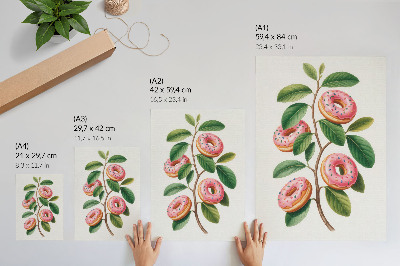 Poster Rosa knoppar gröna blad kvist humoristisk