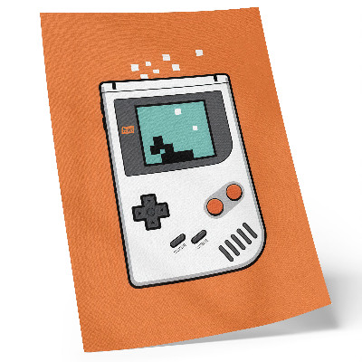 Dekorativ väggaffisch Retro konsol pixel skärm orange bakgrund