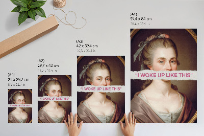 Poster Porträtt av en kvinna som leker med klassisk typografi
