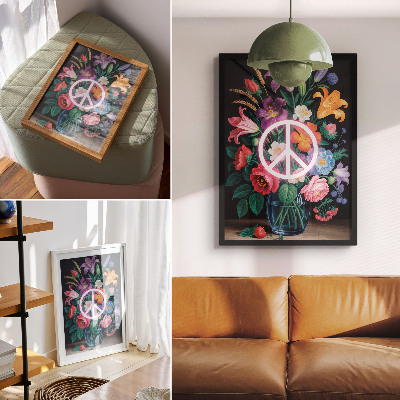 Dekorativ väggaffisch En färgglad blombukett, en symbol för fred