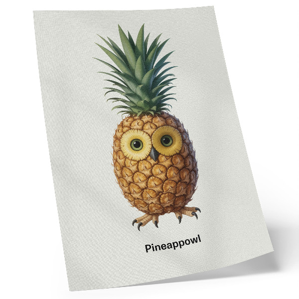 Poster En fantasifull kombination av ananas och uggla
