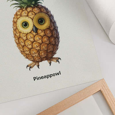 Poster En fantasifull kombination av ananas och uggla