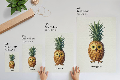 Poster En fantasifull kombination av ananas och uggla
