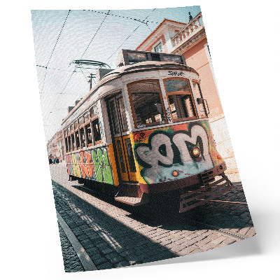 Dekorativ väggaffisch Spårvagnsgraffiti urban gatuarkitektur