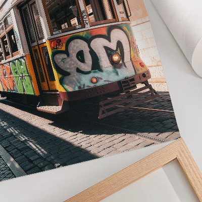 Dekorativ väggaffisch Spårvagnsgraffiti urban gatuarkitektur