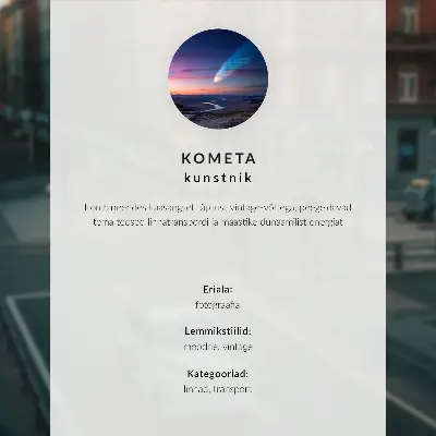 Dekorativ väggaffisch med motiv av spårvagnsgraffiti och urban gatuarkitektur