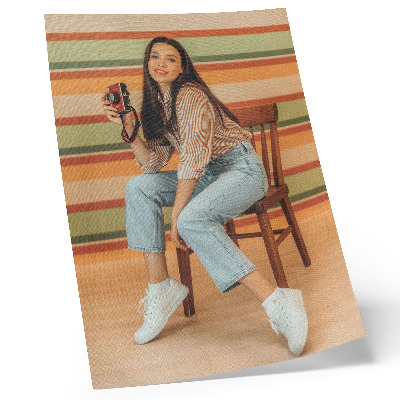 Hållbar väggposter Retroinspiration positiva vibbar horisontella ränder