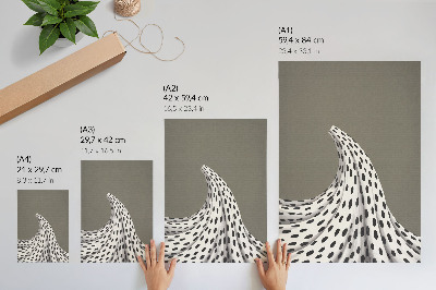 Dekorativ väggaffisch Svarta prickar beige bakgrund minimalistiskt mönster