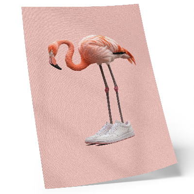 Poster Flamingo rosa sportskor rosa bakgrund