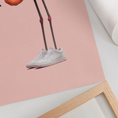 Poster Flamingo rosa sportskor rosa bakgrund