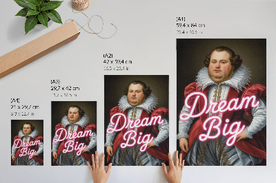 Hållbar väggposter Historiskt porträtt neon inskription kontrast modern