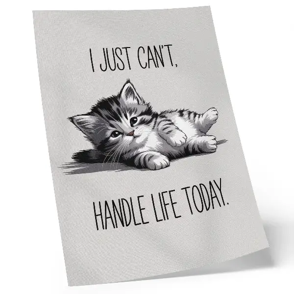 Poster kattunge på grå bakgrund i minimalistisk stil