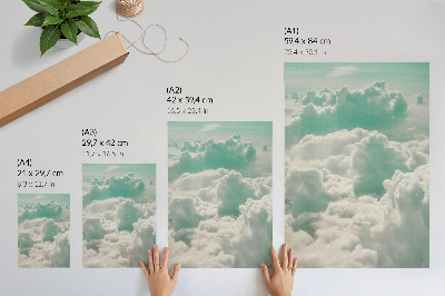 Poster Moln på den blå himlen, fred, harmoni