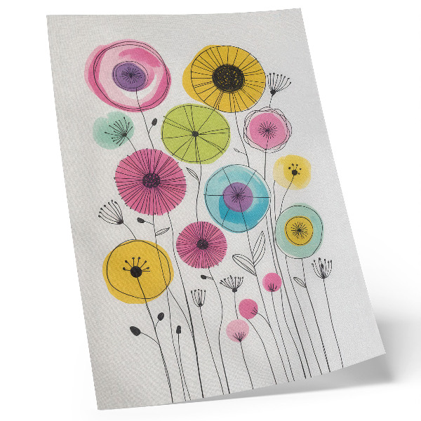 Affisch Färgglada blommor modern stil glädje