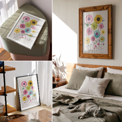 Affisch Färgglada blommor modern stil glädje