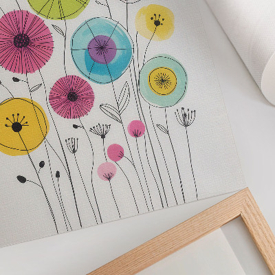 Affisch Färgglada blommor modern stil glädje