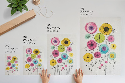 Affisch Färgglada blommor modern stil glädje