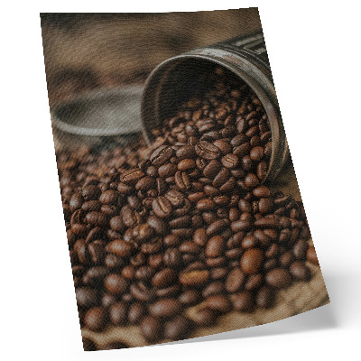 Hållbar väggposter Kaffebönor i en spridd komposition direkt från burken