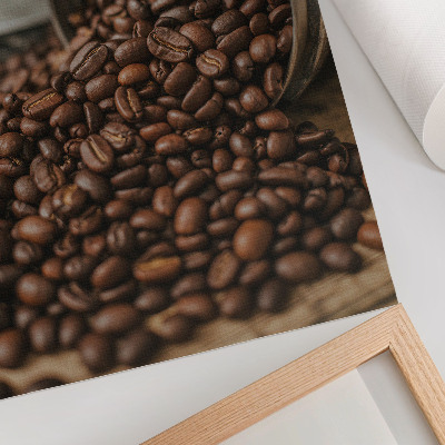 Hållbar väggposter Kaffebönor i en spridd komposition direkt från burken