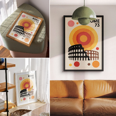 Affisch Colosseum Konstnärliga Retro Cirklar
