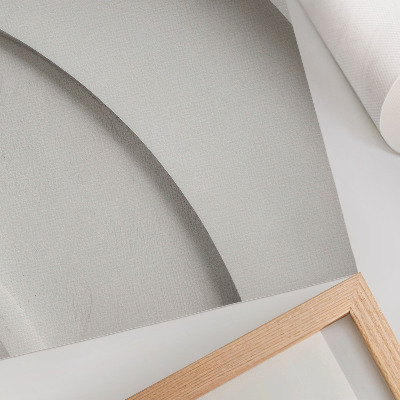 Hållbar väggposter En minimalistisk komposition med vita kurvor