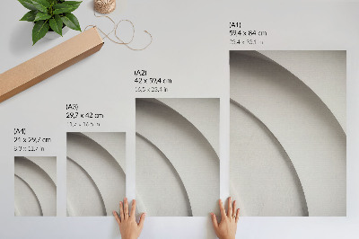 Hållbar väggposter En minimalistisk komposition med vita kurvor