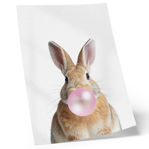 Hållbar väggposter Kaniner djur rosa tuggummi