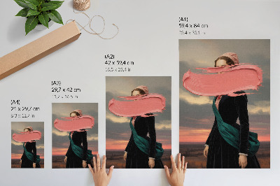Poster Klassisk figur med rosa kontrast