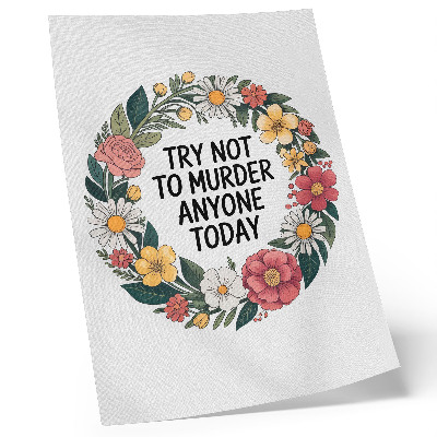 Poster En krans med blommor och en rolig inskription