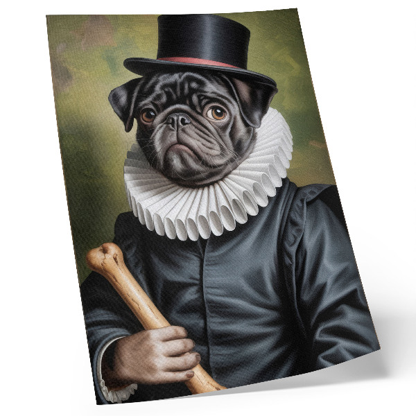 Hållbar väggposter Bild av en hund i renässansdräkt