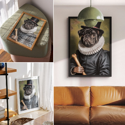 Hållbar väggposter Bild av en hund i renässansdräkt