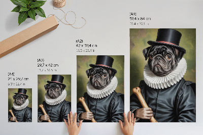 Hållbar väggposter Bild av en hund i renässansdräkt