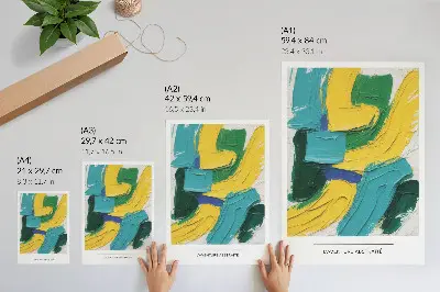 Poster med energiska färger och dynamisk abstraktion