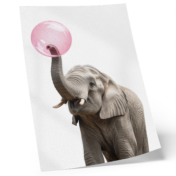 Hållbar väggposter Elefant med en bubbla modernitet humor mildhet
