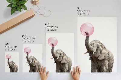 Hållbar väggposter Elefant med en bubbla modernitet humor mildhet