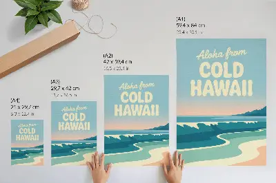 Affisch med modernt typografiskt motiv av naturlandskap och stränder