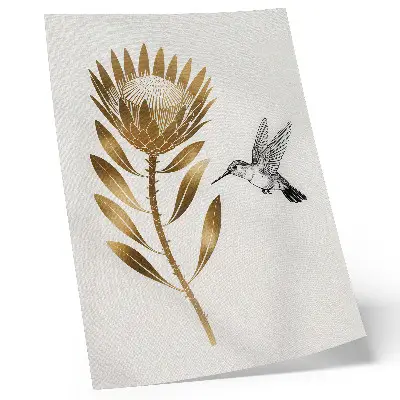 Hållbar väggposter med kolibri- och blommotiv i modern stil