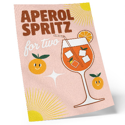 Hållbar väggposter Orange gul leende fruktbokstäver