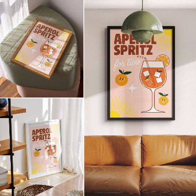 Hållbar väggposter Orange gul leende fruktbokstäver