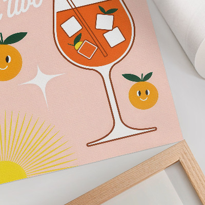 Hållbar väggposter Orange gul leende fruktbokstäver