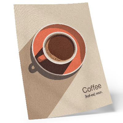 Dekorativ väggaffisch Kaffekopp varma färger minimalistisk