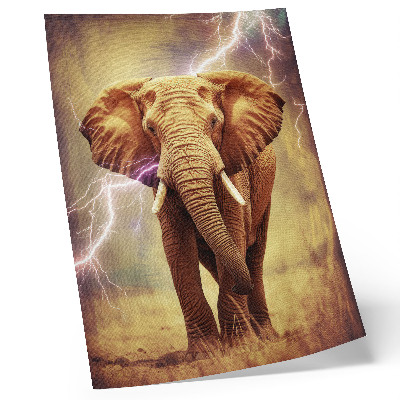Hållbar väggposter Elefant med dynamiskt blixtlandskap