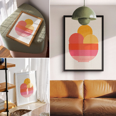 Affisch Livfulla cirklar i en skål, minimalistisk stil